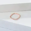 Diamond Square Ring band tetragonum forma anelli gioielli moda donna volontà e sabbia