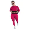 En vrac Automne Femmes Survêtements Pantalons À Manches Longues Tenues Deux Pièces Ensemble Casual Bodycon Sportswear Dames Leggings Costumes 2021 Type Vente klw9 #