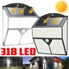318led Solar Light Infraröd Motion Sensor Garden Säkerhet Vägglampa För Uteplats Patio - 1 st