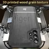 Bionic Wood Grain Phone Fodral för Samsung A32 A42 A52 A72 4G 5G A20 A50 A70 A10 A31 A51 A71 A81 A91 A12 Ultra-tunn bilmagnetisk ringfäste Anti-Fall skyddskåpa