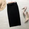 Skirts Summer Chiffon Bag Hip Skirt 2022 Elastic Solid Color High Waist Sexy Pencil Send Belt Women Long