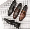 Handmade Mens Wedding Oxford Shoes Black Khaki Genuine Leather Brogue Men's Dress Shoe Slip On Business Formal For Men designer