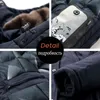 Erkekler Kış Rahat Uzun Kalın Polar Hood Su Geçirmez Parkas Ceket Kaban Erkekler Dış Giyim Moda Cepler Parka Ceket 58 Artı 211104