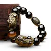 Beaded Strands Obsidian Pixiu Wealth Bracelet Vintage Good Luck Beaded Personalized Jewelry Gift For Men Women PR 260L