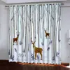 European And Amercian Style Blackout 3D Curtain Living Room Bedroom Silk Photo Printed Creativity