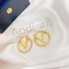 Üst Takı Aksesuarları Moda Hoop Küpe Kadınlar Lüks 18 K Altın Pırlanta Kulak Çiviler Zarif Bayan Düğün Küpe