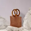 Customized evening bag amber brown vintage acrylic crystal beaded handmade resin handbag