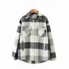 Fashion Women Plaid Jacket Winter jas lange mouw jassen en oversized 210521