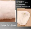 Christmas White Plush Stockings Ornaments Candy Socks Gift Bags Xmas Tree Fireplace Decoration
