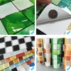 Papéis de parede Mosaico auto-adesivo impermeável e à prova de óleo Adesivo decorativo da superfície da parede à prova de óleo