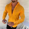 Été européen américain vêtements pour hommes grille décontracté mode chemise à capuche Cardigan hommes à manches longues 210721