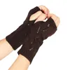 Пять пальцев перчатки женщины стильные ручные теплые зимние половина рука