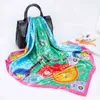 Mode Foulard Euro marque châles femme Foulard 90 cm tête carrée hijab Foulard malaisie impression numérique Foulard en soie pour les femmes