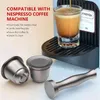 ネスプレッソの再利用可能なコーヒーカプセルステンレス鋼の詰め替えフィルタはエッセンザイヌシスのピクシーエッペットのETCコーヒーメーカー機械210712
