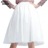 Kvinnor Black Mesh Grunge Ball Gown Puff Kjolar Saias Femininas Fashion Novelty Faldas Midi Skirt Fluffy Skort Tulle Bottoms 210416