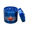 63mm 4 Layer Roken Kruid Grinder Kleurrijke Dice Cover Met Lade Grote Simpele Bediening Zinklegering Pollen Tabak Crusher Grinding Custom Gift Roken Accessoires