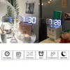 Modern Design 3D LED Wandklok Moderne Digitale Wekker Klokken Display Home Woonkamer Office Tafel Desk Night Wall Clock Display met doos DHL