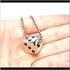 Necklaces & Pendants Drop Delivery 2021 Dice Pendant Stainless Steel Necklace Personality Male Men Titanium Jewelry Gobec