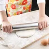 Roestvrijstalen rollende pin Non-stick gebakje deeg roller bakken pizza noedels cookie taart maken bakken tools keukenaccessoires 211008