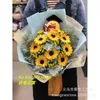 Dekorativa blommor kransar 25st solros tvål blomma huvud bukett presentlåda dekor med diy bröllop jul hembutik leveranser
