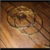 Hie Golden Round Crystal Hoop Ohrringe für Frauen Bijoux Geometrische Strasssteine ​​Ohrring Statement Schmuckparty Geschenke qpkm2579091