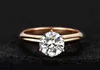 LMNZB Original 18K Rose Gold Color Zirconia Diamond Engagement Ring Luxury Solitaire 2.0ct Silver Wedding for Women LR170 211217