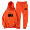 2022 Causal Brand Tracksuits Män Set Hooded Thicken Fleece Hoodies + Sweatpant Winter Sweatshirt Sportkläder Man Jogger Sport Sport