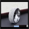 Ringe Schmuck Drop Lieferung 2021 8mm Titanstahlkarbid mit Strass Herren und Frauen Ehering Band US Größe 6 bis 13 Farbe (Gold, Si