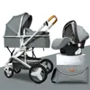 Poussettes # designer High Brand Soft Landscape Baby 3 en 1 Born Pram Anti-Terrain Poussette Réversible Bassinet Siège De Voiture En Gros