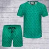 ny Casual Suit Herr Träningsoverall Mode alfabetsmönster Sommar Sportwear Crew Neck Kortärmad T-shirt+shorts 2 färgalternativ Hög kvalitet Designer Sportswear