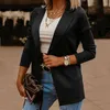 Primavera Escritório Senhoras Blazers Casual Manga Longa Sólida Trabalho Formal Terno Moda Mulheres Casacos Slim Black Branco 211122