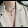 Halsband hängar smycken droppleverans 2021 mode likgiltighet kors hänge kedja halsband nisch designkänsla halschain temperament si