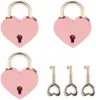 Wholesale Valentine's Pink Metal Heart Shaped Padlock Mini Lock with Key for handbag, small luggage, tiny craft diary box