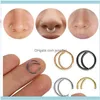 Urok kolczyki biżuteria 9vatnail wersja anty alergia księżyca Mały pierścień nosowy Kuretura Biżuteria Dostawa 2021 Haycu