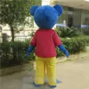 Costume de mascotte d'ours bleu d'Halloween, de haute qualité, personnalisé, animal de dessin animé, personnage de thème animé, taille adulte, robe fantaisie de carnaval de Noël