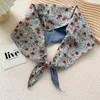 Western Style Elegant Silk Scarf Women Fashion Temperament Polychromatic Floral Neck Headband New Beautiful Muslim Hijab