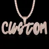 Custom Name Letter Zircon Pendant Necklace 100% Micro Pave CZ Hip Hop Iced Out Tennis Chain Jewelry Dropshipping X0509