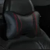 Подушки безопасности Автомобильные подушки для вырез автомобиля Защита подушки безопасности Защитный подголовник Поддержка отдых Подушки сидений (черная кожаная красная линия)