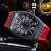 Top qualidade relógios masculinos coleção movimento de quartzo esporte relógio v45 pulseira de borracha caso fibra carbono relógio de pulso à prova dwaterproof água analo270k