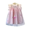 Kızlar Prenses Elbise Yaz Çocuklar Parti ES Tatlı Unicorn Nakış Çocuk Giyim Vestidos 3 7Y 210429