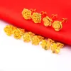 Blommaformade mode studörhängen för tjejbarn lady 18k gul guldfylld charm ganska smycken gåva1690767