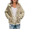 Vestes pour femmes mode hiver solide à manches longues en peluche pull Cardigan femmes chandails manteau bouton veste décontractée haut femme femme Y