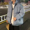 Koreanische Mode Winddicht Winter Parkas Männer Zipper Jacke Beige Grün Schwarz Mäntel Männer Weichen Komfort Outwear S3XL 210412