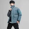 Piumino da uomo invernale Moda Piumino d'anatra bianco Cappotto Collo alto Piumino con grandi tasche Uomo Parka colorato brillante G1115