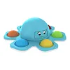 Cute Spin Octopus Fidget Spinner Zabawki Szczęśliwe Smutne Anty Stresowe Ręcznie Palce Gyro Push Bubble Zmień twarz Poppit Unzip Zabawka