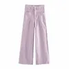 Mode 6 couleurs taille haute taille large pantalon en denim automne lâche mince droite micro-brossé jeans femmes pleine longueur 210508