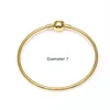 DropShipping Gold Color Bangle Bracelets Fit Charm Beads for pandora Women Girl Christmas Birthday Gifts BR014