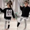 Kinderkleding Sets Girls Herfst Kleding Tieners Casual Big Children's Sweater + Broek Modieuze Sports Pakken 4 5 7 9 11 13Y 211025