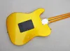 6 Strings Gold Electric Guitar with SSS Pickups,Yellow Maple Fretboard,Can be Customized