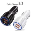 6A QC3.0 Dual USB Ports Car Chargers Fast Snellaad Auto -laderadapter voor iPhone 12 13 14 Samsung S8 S10 HTC Android -telefoon